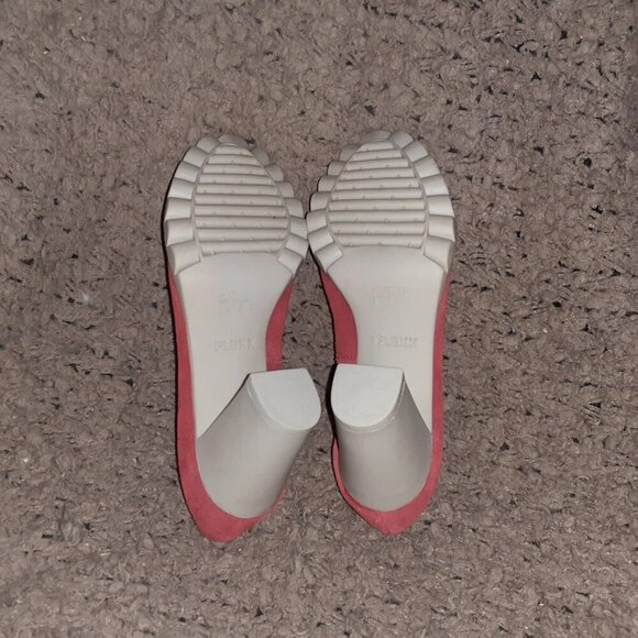 The FLEXX-Red Suede Uppers-Rubber Block Heel/Sole-Pumps-Sz 37/6-Near Mint - Picture 7 of 7
